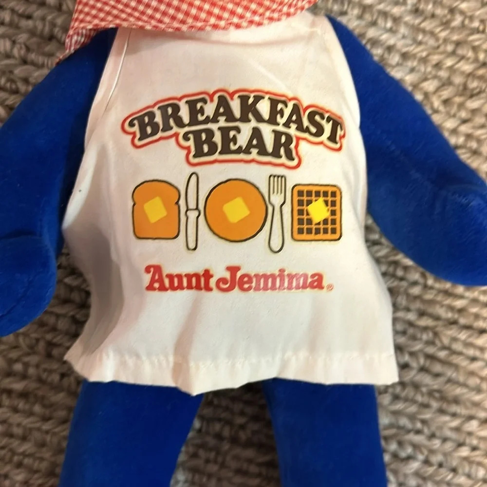 1984 VTG RARE Aunt Jemima Breakfast Bear Blue Plush Collectible Stuff Animal - Picture 4 of 6